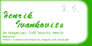 henrik ivankovits business card